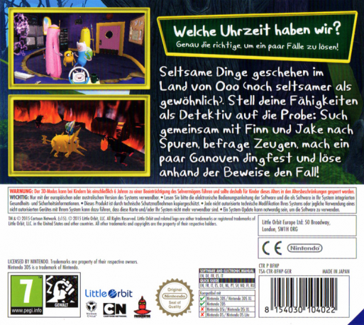 Adventure Time : Finn et Jake mènent l'enquête - Dos