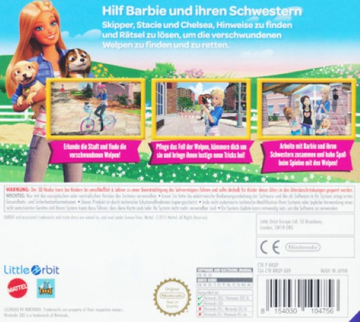 Barbei et ses soeurs: La grande aventure des chiots - Dos