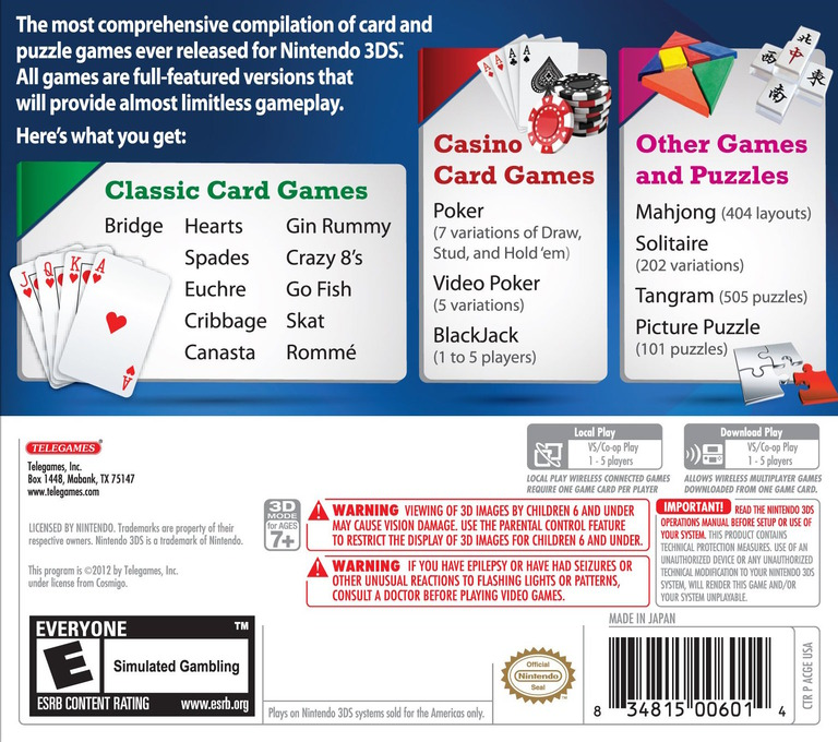 Classic Games Overload - Card And Puzzle Edition - Dos