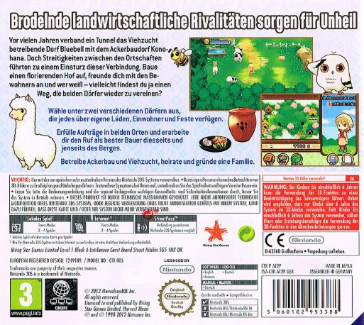 Harvest Moon : Les Deux Villages - Dos