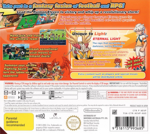 Inazuma Eleven Go : Lumière - Dos