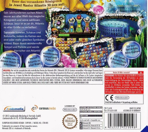 Jewel Link: Legends of Atlantis 3D - Dos