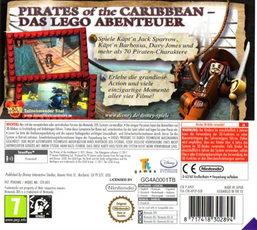 LEGO Pirates des Caraïbes : Le Jeu Vidéo - Dos
