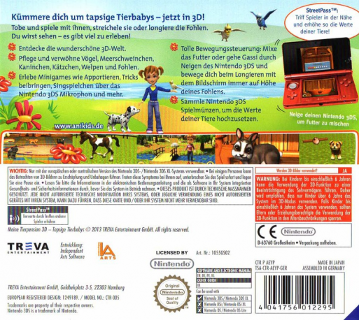 Ma pension d'animaux 3D - Dos