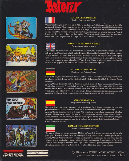 Astérix Chez Rahàzade - Dos