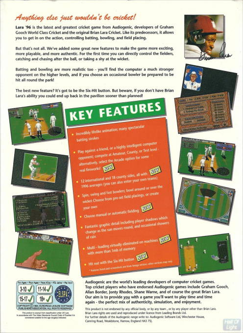 Brian Lara's Cricket 96 - Dos