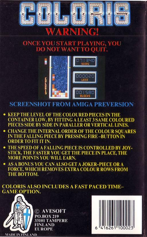 Coloris - Dos