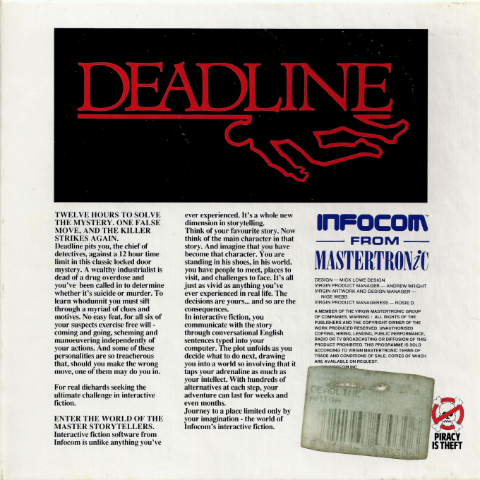 Deadline (Infocom) - Dos
