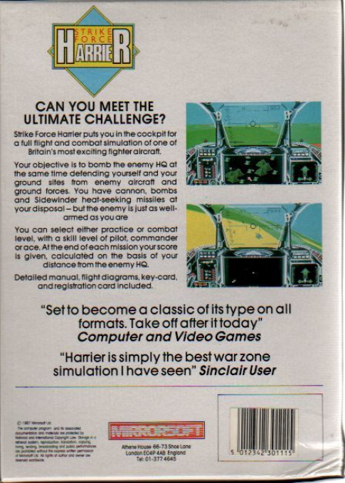 Harrier Combat Simulator - Dos