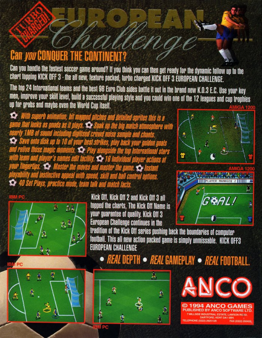 Kick Off 3 - European Challenge - Dos