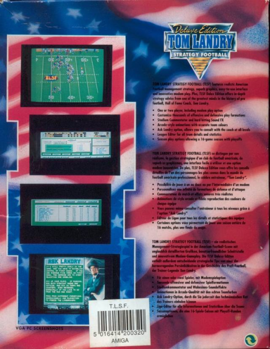 Tom Landry Strategy Football - Deluxe Edition - Dos