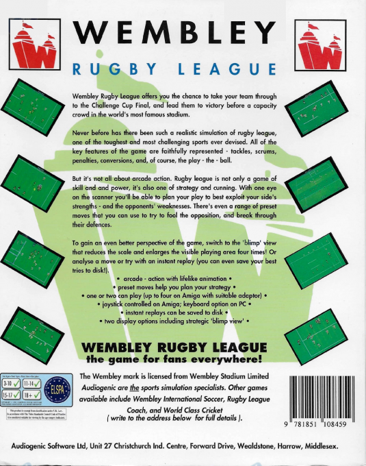 Wembley Rugby League - Dos