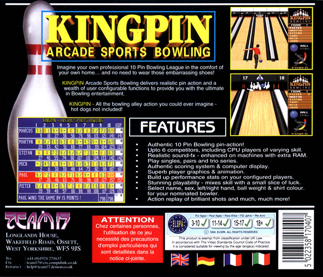 Kingpin - Arcade Sports Bowling - Dos