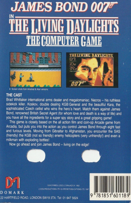 007 : Tuer n'est pas Jouer - Dos