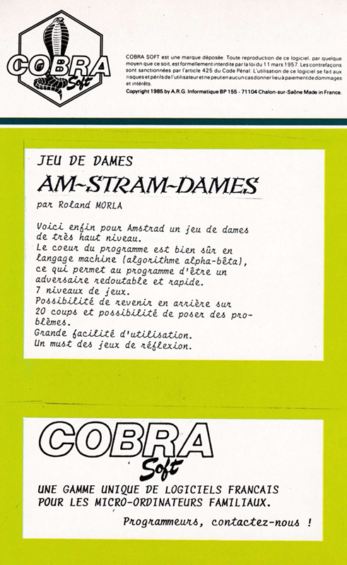 Amstra-Dames - Dos