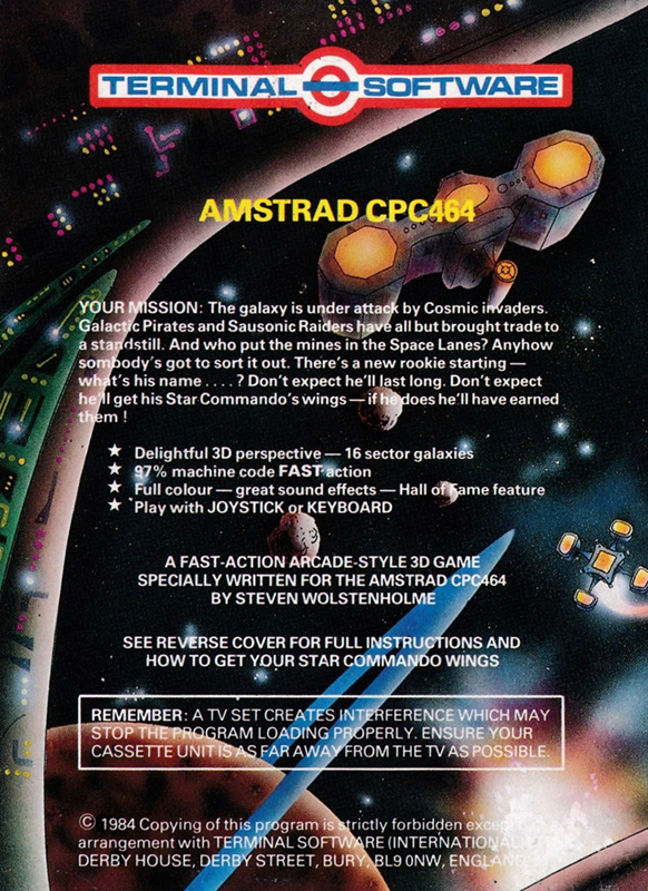 Commandos Galactiques - Dos