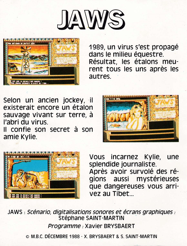 Jaws : Le Dernier Etalon - Dos