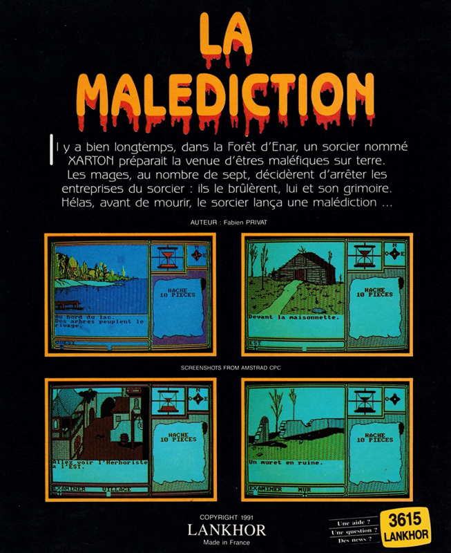 La Malédiction - Dos