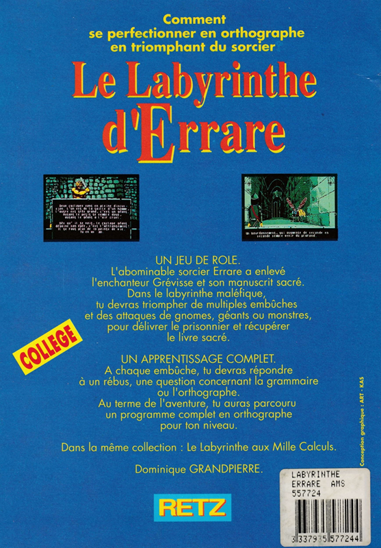 Le Labyrinthe D'errare - Dos