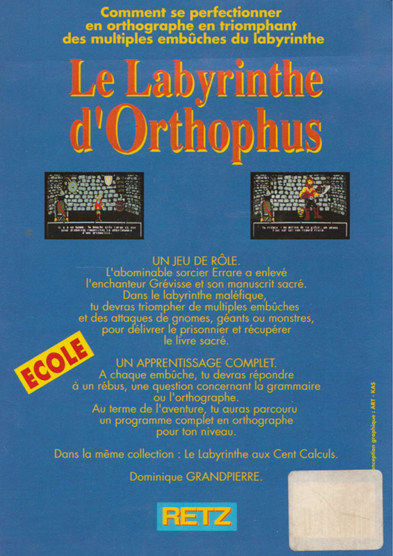 Le Labyrinthe D'Orthophus - Dos