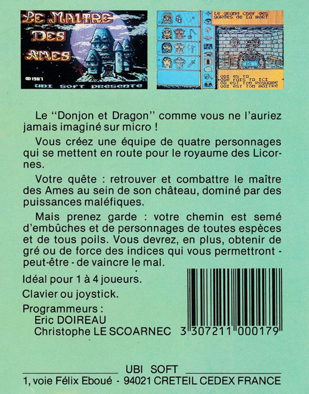 Le Maître des Âmes - Dos