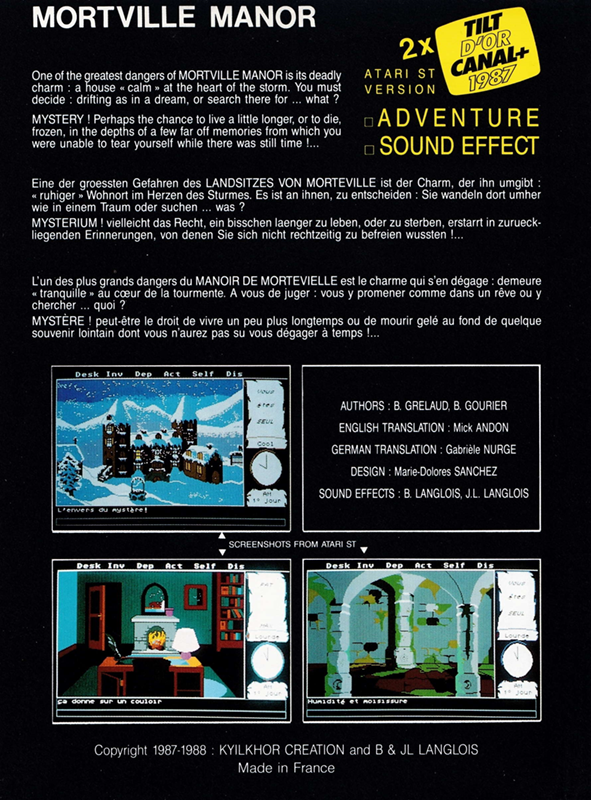 Le Manoir De Mortvielle - Dos