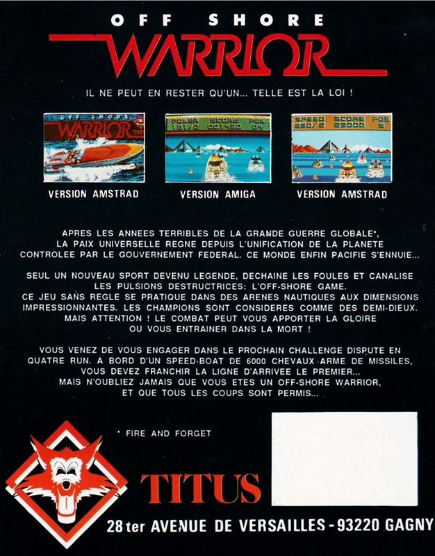 Off Shore Warrior - Dos