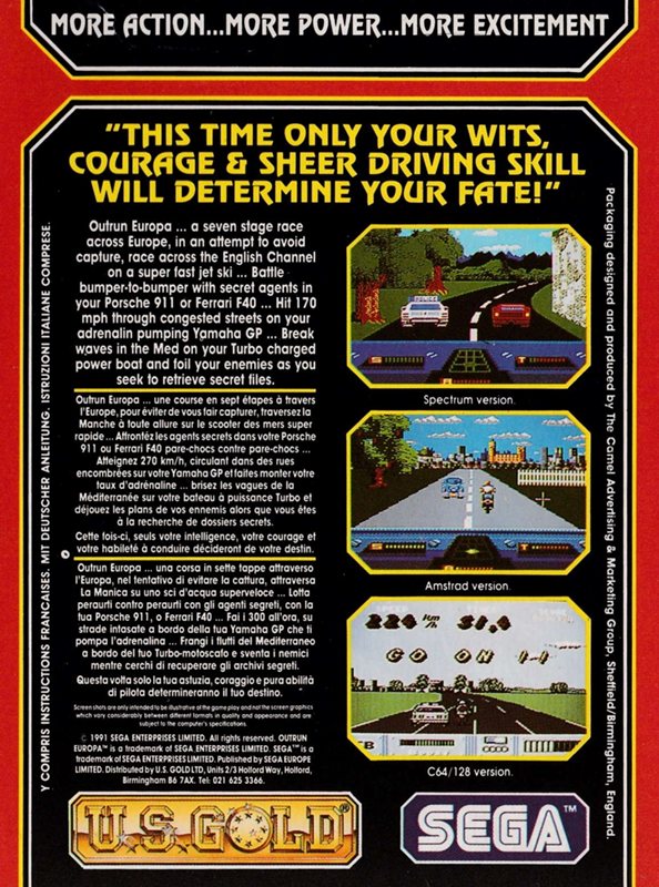 Out Run Europa - Dos
