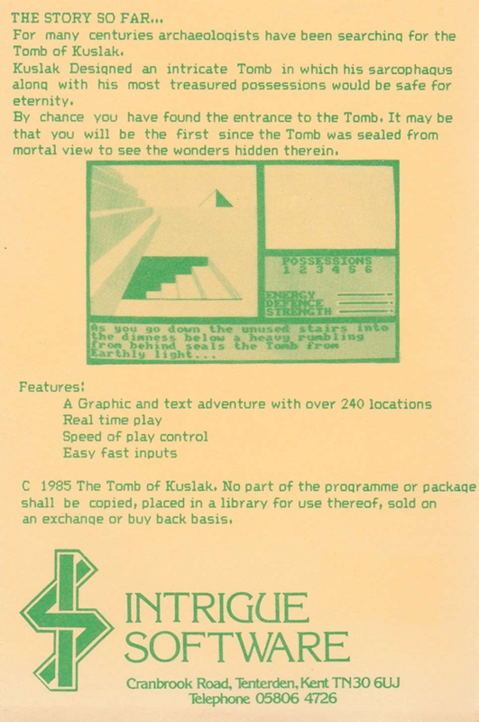 Tomb Of Kuslak, The - Dos