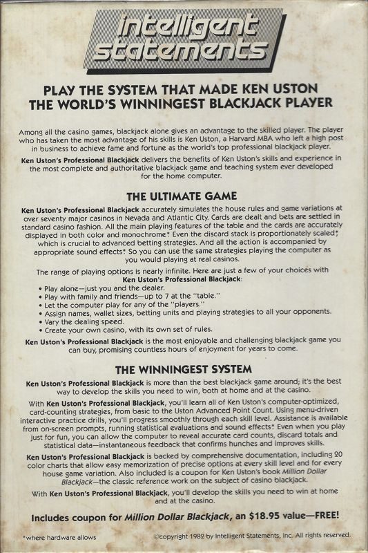 Ken Uston's Professional Blackjack dos