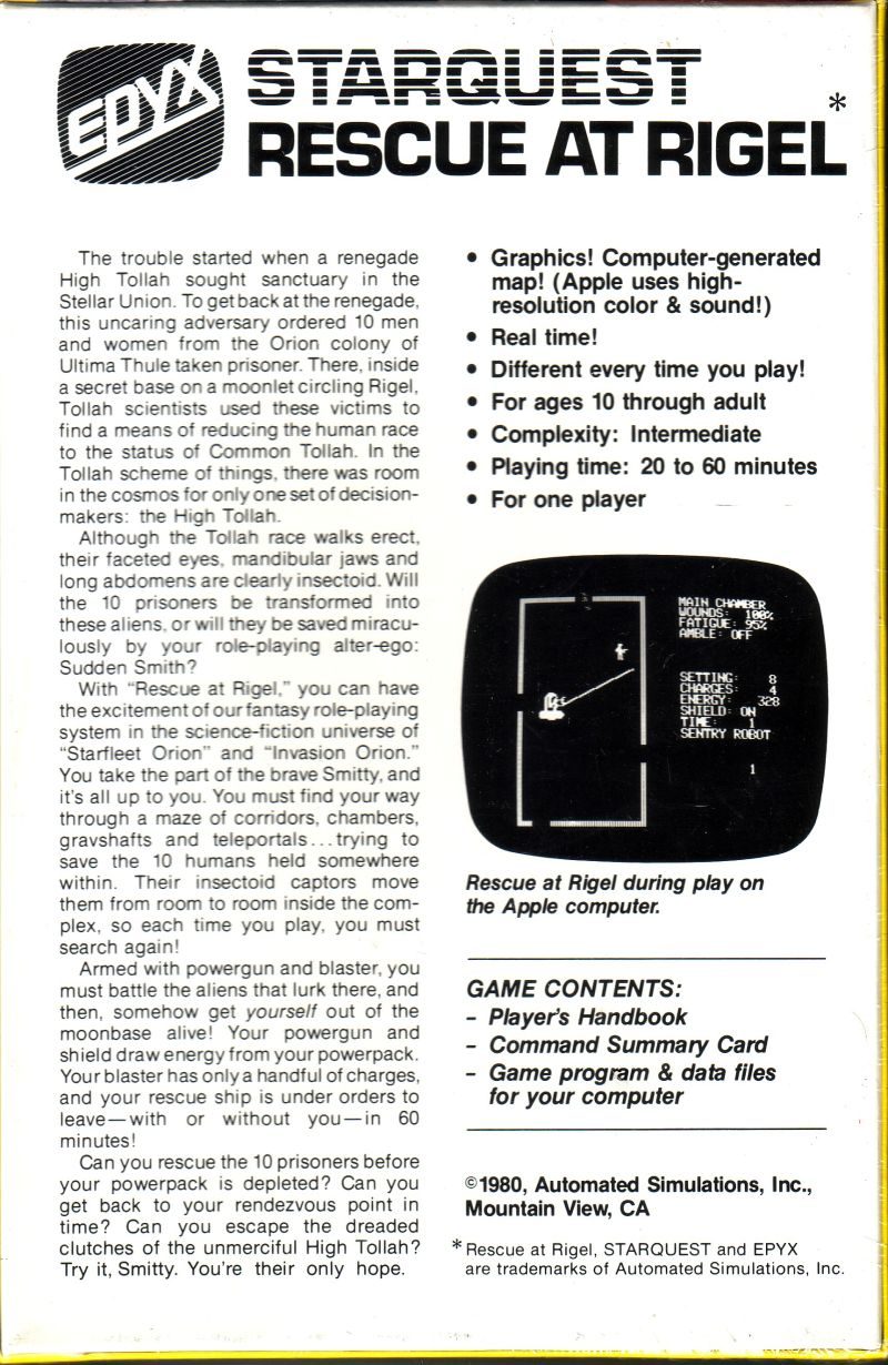 Starquest - Rescue at Rigel dos