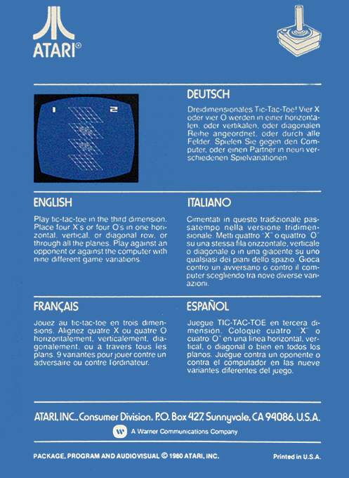 3-D Tic-Tac-Toe - Dos