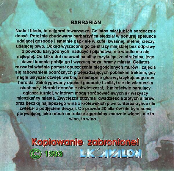 Barbarian (LK Avalon) - Dos