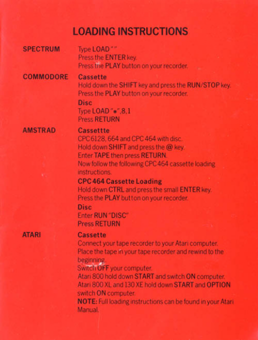 Comet Game, The - Dos