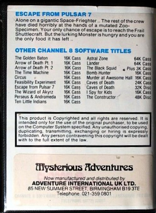 Escape from Pulsar 7 dos