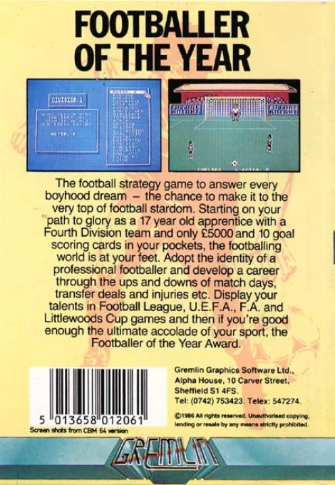 Footballer Of The Year - Dos