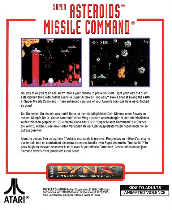 Super Asteroids & Missile Command dos