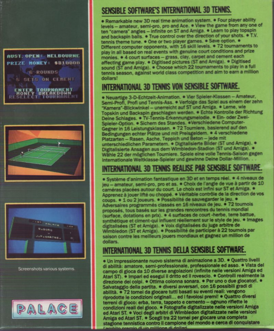 International 3D Tennis - Dos