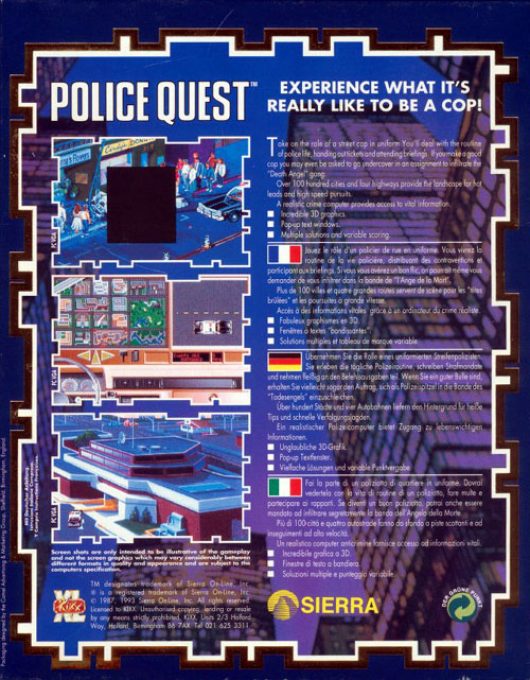 Police Quest : In Pursuit Of The Death Angel dos