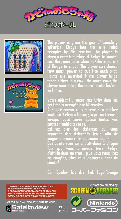 Kirby no Omochabako - Arrange Ball dos