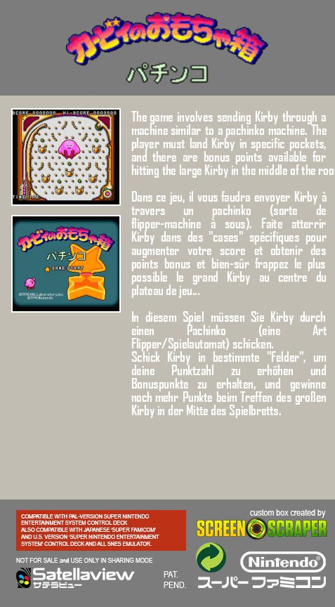 Kirby No Omochabako - Pachinko dos