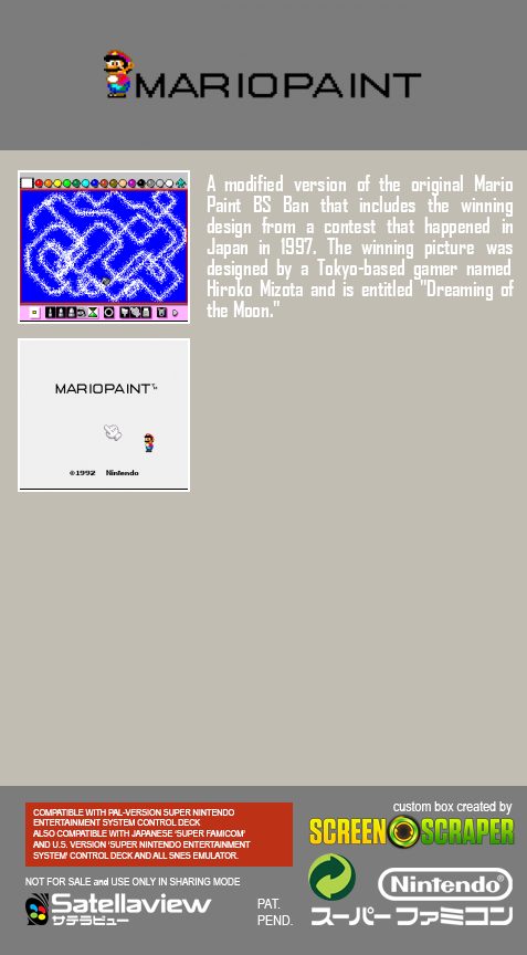 Mario Paint - Yuushou Naizou Ban - Dos