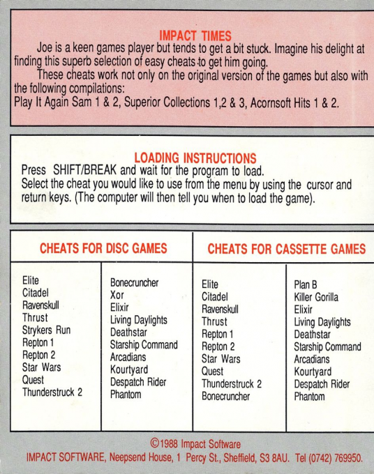 Cheat It Again, Joe - Volume 1 - Dos