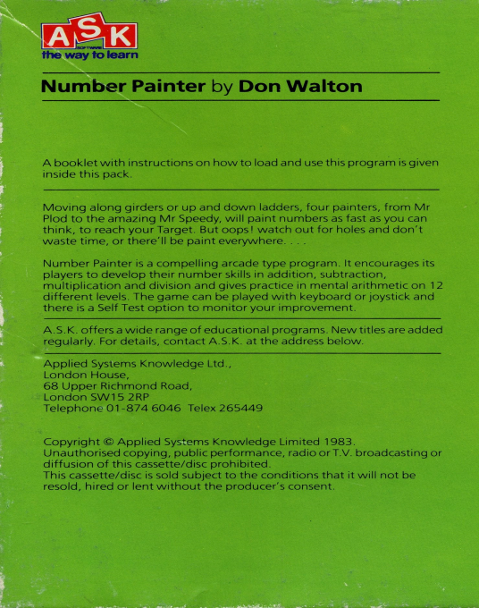 Number Painter - Dos