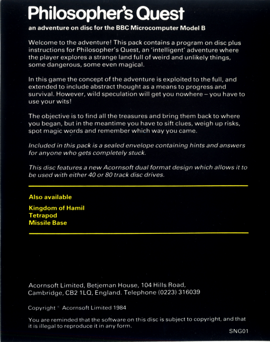 Philosopher's Quest - Dos