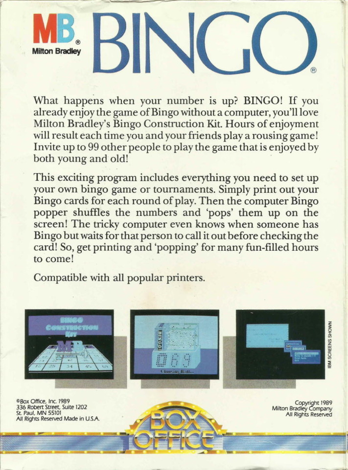 Bingo Construction Kit - Dos