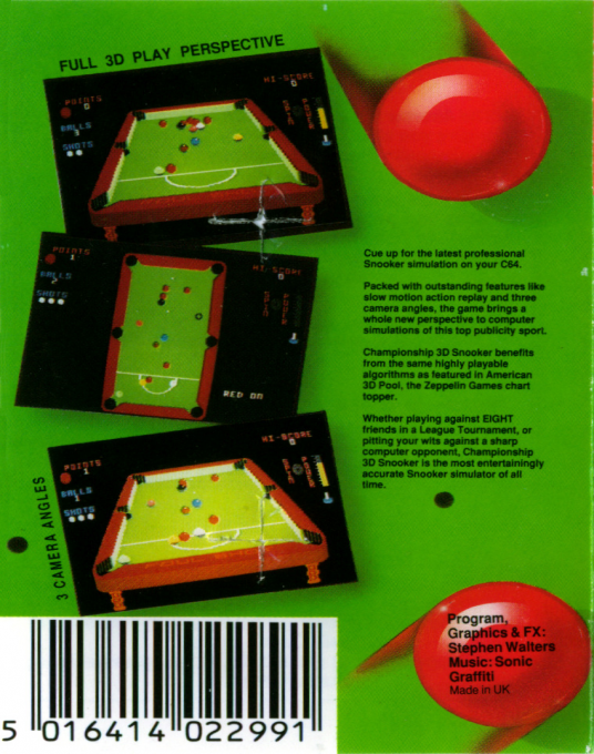 Championship 3D Snooker - Dos