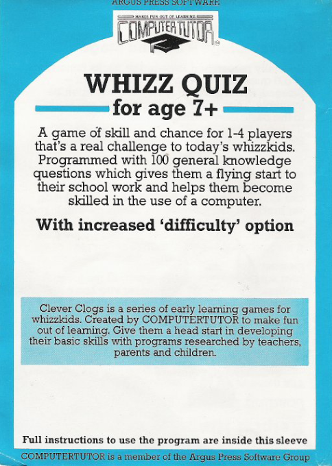 Clever Clogs : Whizz Quiz - Dos