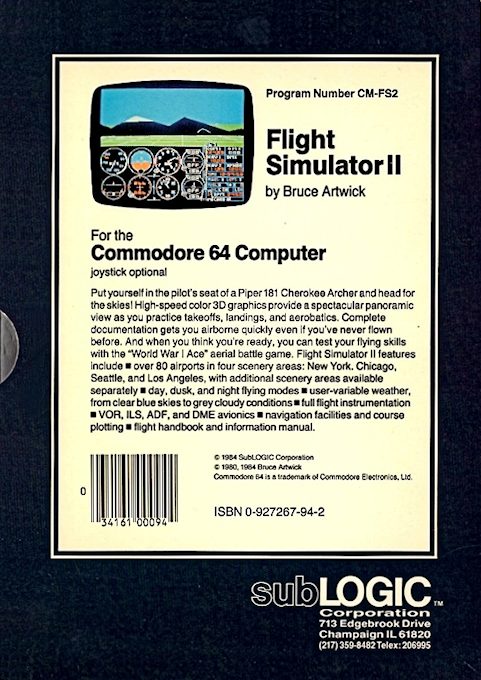 Flight Simulator II dos