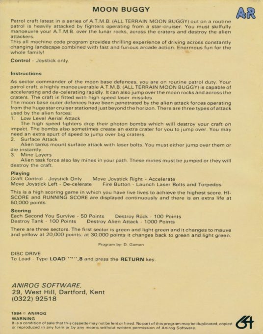 Moon Buggy (Anirog) dos